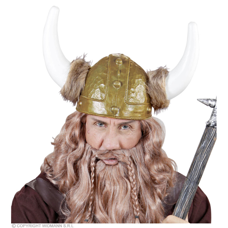 Vikingská prilba s kožušinou